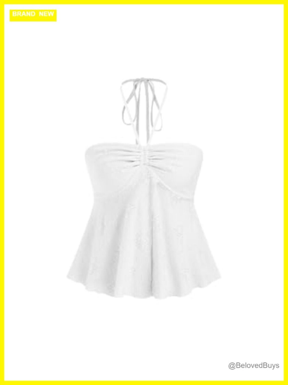 CIDER Lace Mesh Tube Top Split Hem Drawstring Crop Top Summer Vacation